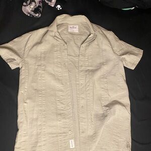 Hollister Men's Casual Button Down Shirt in Light Green